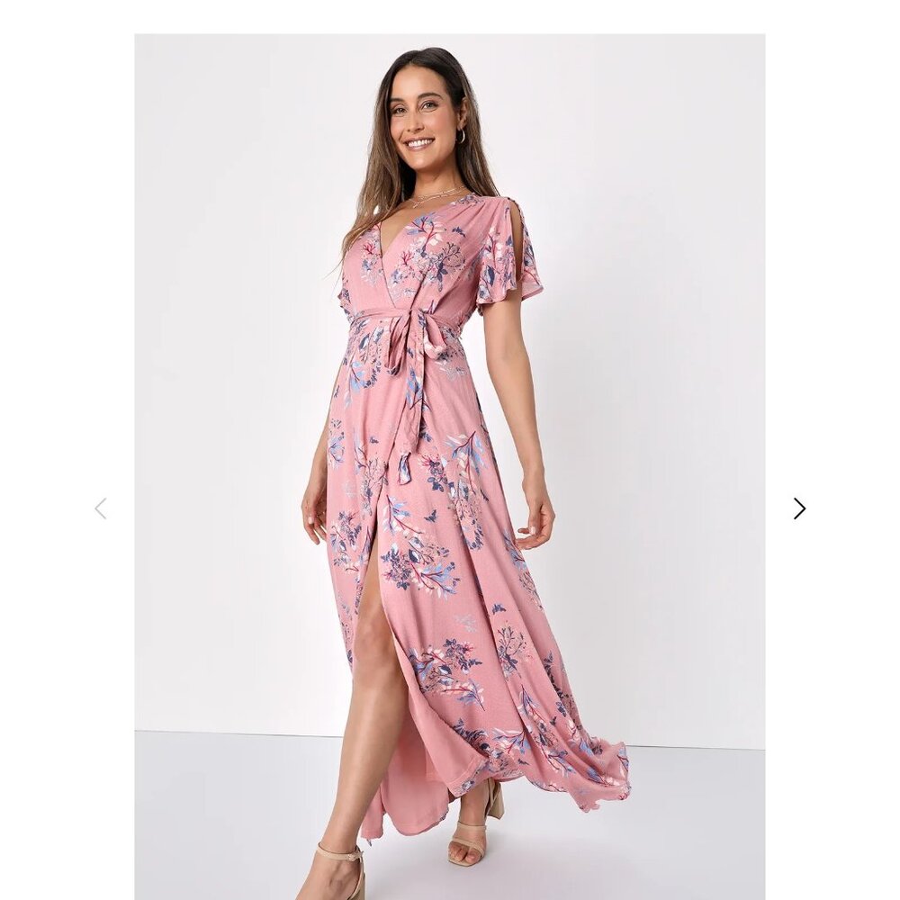 Lulu Rose Floral Maxi Wrap Dress